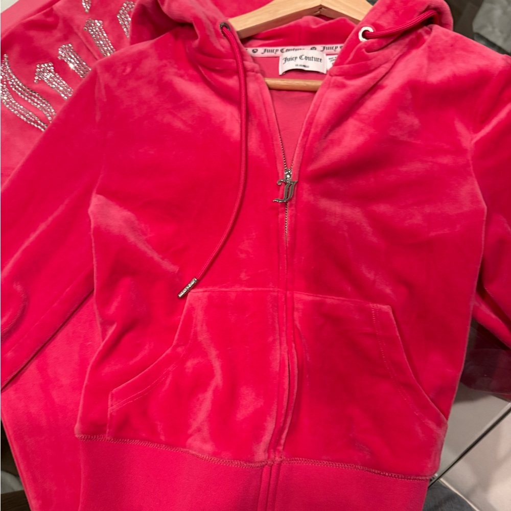 Authentic Hot Pink Velour Juicy Couture track suit set.